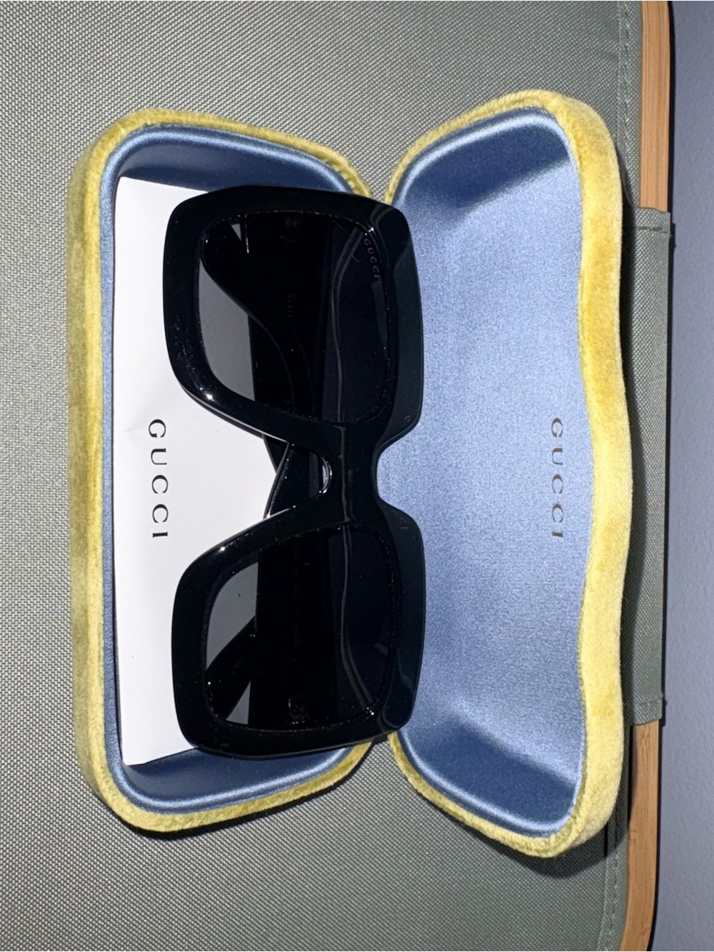 Gucci Black Sunglasses with Gold Logo Accent - Picture 2 of 2